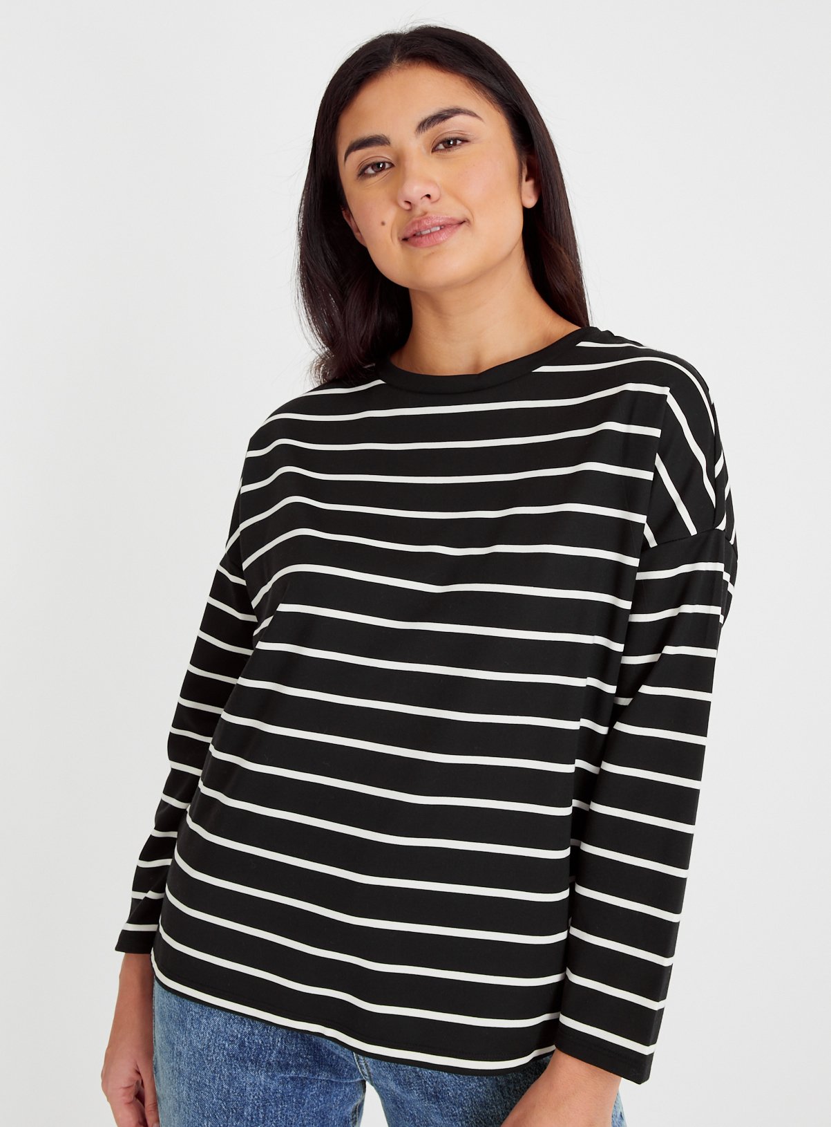 Black Mono Stripe Ponte Top 18 - Image 1 thumbnail